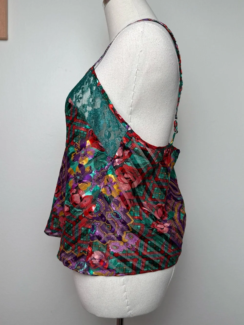Vintage 90s Victoria's Secret Gold Label Floral Paisley Camisole Large - Picture 3 of 8